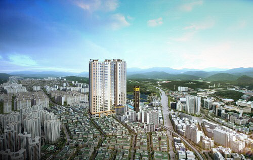 부산 지하철1호선 초역세권 구서역 두산위브 포세이돈 투시도